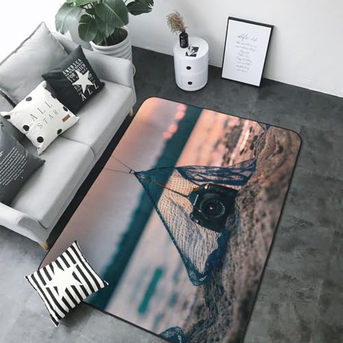 Tapis filet de pêche anti-décoloration 203x147 cm doux salon - 5