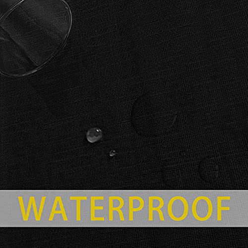 Image of sancua 100% Waterproof Rectangle PVC Tablecloth - 54 x 108 Inch - Oil Proof Spill Proof Vinyl Table Cloth, Wipe Clean Table Cover for Dining Tables, Buffet Parties and Camping, Black
