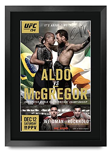 UFC 194 photo dédicacée cadre A3 anti-poussière Ultimate Fighting Champion pour fan MMA