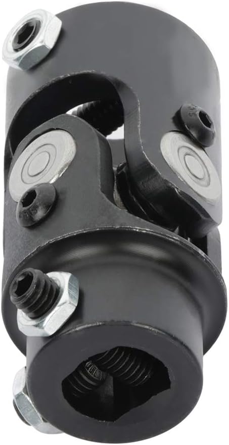 SCITOO 9/16"-26 spline X 3/4"DD Steering Shaft Universal U-Joint Black Single, 96mm Working Angle 35 Degree