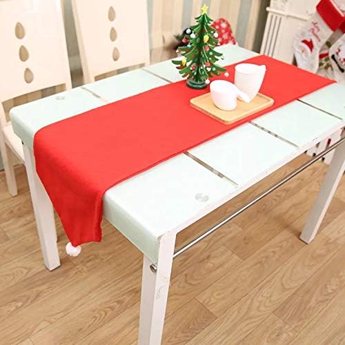 The Purple Tree Cute Red Santa Hat Christmas Table Runner for 6 Seater Dining Table (Pack of 1, 13x72 inch) Velvet Table Runner