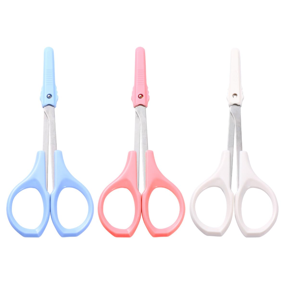 FOMIYES 3pcs Eyebrow Eyelash Scissors Stainless Bag Travlfi Lash Tool Make up Kit Makeup Gadgets Eyebrow Tools Makeup Eyelashes Cut Beauty Tools Pretty Nose Hair Scissors Plastic