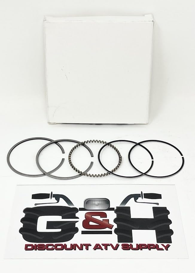 Standard Piston Rings (52.00mm) and Top End Engine Motor Gasket Kit Compatible with The 1982-1985 Honda ATC 110 3-Wheel ATVs