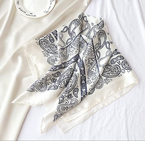 JERLA Silk Feeling Scarf Medium Square Satin Head Scarf hair scarf for Women 27.5 × 27.5 inches4