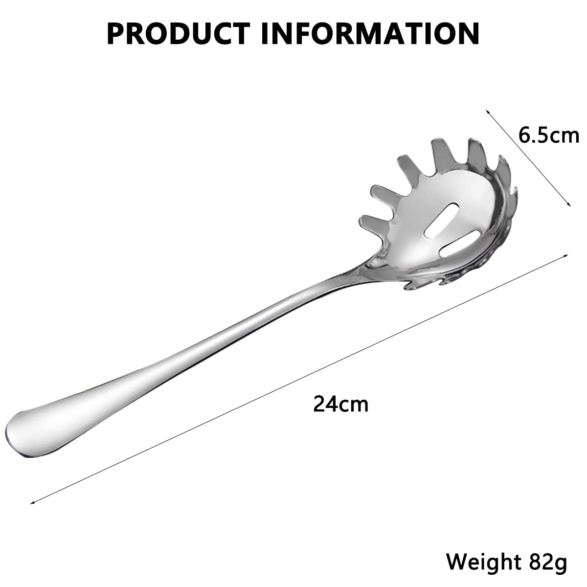Cuchara para espaguetis de acero inoxidable, 24 cm