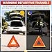 AMGSH 2 Pack Emergency Triangle + 2 Pack Reflective Vest, Foldable Reflective Emergency Triangles Roadside with Reflective Warning Vest, Base Roadside Triangle Kit, Roadside Emergency Car Kit