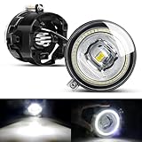 Cawanerl Angel Eye LED Lens Fog Light Replacement for Jeep Patriot Compass Commander Grand Cherokee, Chrysler 300 SRT8 Sebring Aspen Pacifica, Dodge Challenger Caliber Dakota Avenger Nitro