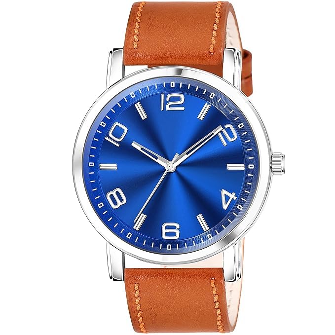 Branded Stylish Men and Boy Leather Belt Analog Wrist Watch (Blue) (B0D49VVRYF) Amazon Price History, Amazon Price Tracker