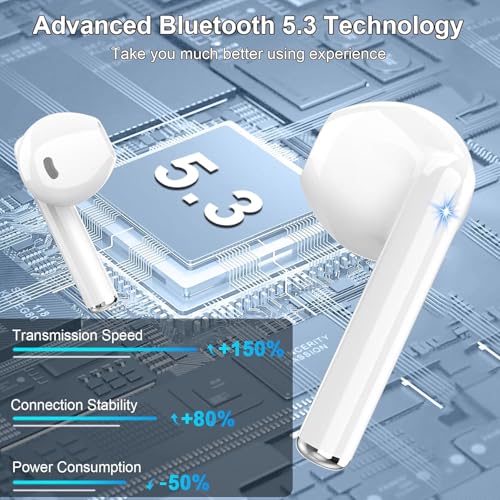 Image of Drsaec Bluetooth Headphones, 6D Deep Bass In-Ear Headphones Wireless Bluetooth 2026 40 Hours Wireless Headphones with 4 ENC Mic, Noise Cancelling Ear Buds, USB-C, IP7 Waterproof Sports Earphones