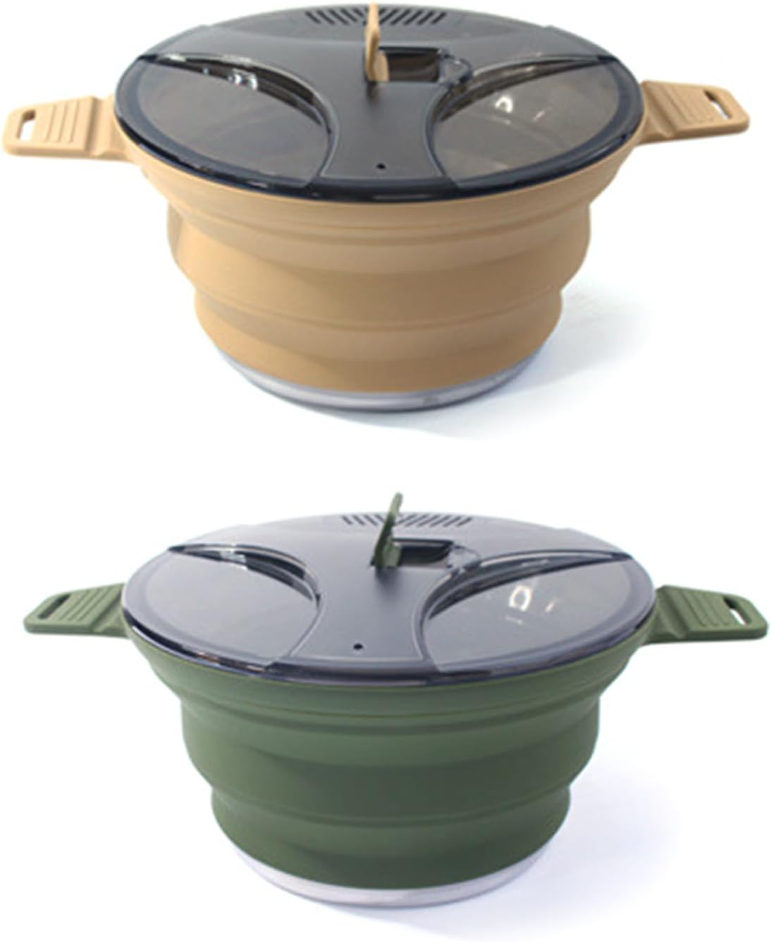 Collapsing Rustless Silicone Cooking Bowls 2 Pack Compact Outdoor Cookware for Backpacking Backpacking Adventures Collapsing Backpacking Container