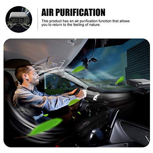 Portable Car Heater, JINGOU 12V 150W Car Winter Windscreen Window Defroster Demister Plug in Cigarette Lighter, 360 Degree Rotating Fast Heating and Cooing Defogger, Easy Defrost Defog Snow Removal