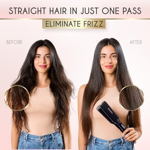 ELLA BELLA® Titanium Flat Iron Hair Straightener (with Infrared) • Professional Straightening Iron • Digital Display to Accurately Control Temperature • As Featured in Good Housekeeping - Image 4