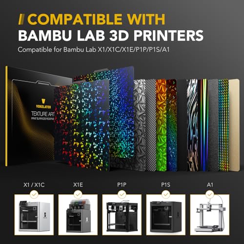 Image of 3D Printer Build Plate for Bambu Lab X1 X1C X1E P1P P1S A1, 3D Printer Accessories PEY Dual Texture 257x257mm, Flexible Spring Steel Hot Bed Platform Sheet