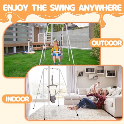 Taleco Gear 2 in 1 Toddler Swing ＆ Jumper, Swing Set for Indoor/Outdoor, Baby Jumpers and Bouncers, Easy to Assemble & Store, Suitable for Children 6 Months and Older（Black） - Thumbnail 5