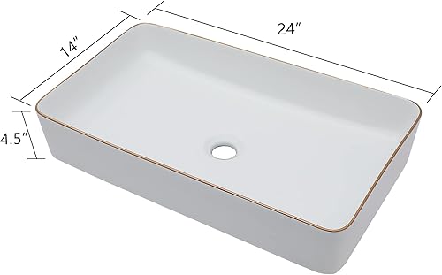 Miniatura 52 de Fregadero de baño de 19 x 15 pulgadas con grifo y desagüe desplegable – Porcelana negra mate rectangular sobre mostrador moderno lavabo de arte