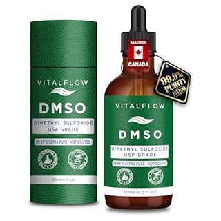VITALFLOW DMSO (Dimethyl Sulphoxide) Liquid 99.99+% Purity Pharmaceutical Grade (USP) - 120ml Amber Glass Bottle with Dropper