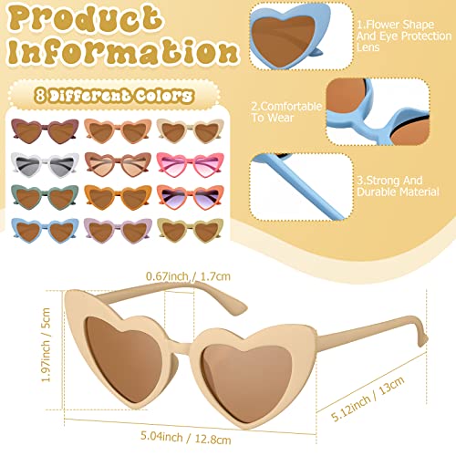 Kanayu 36 Pairs Toddler Sunglasses Baby Round Heart Kids Sunglasses Cute Infant Boys Girls Flower Glasses For Outdoor Beach (Bright Color) #TOP3