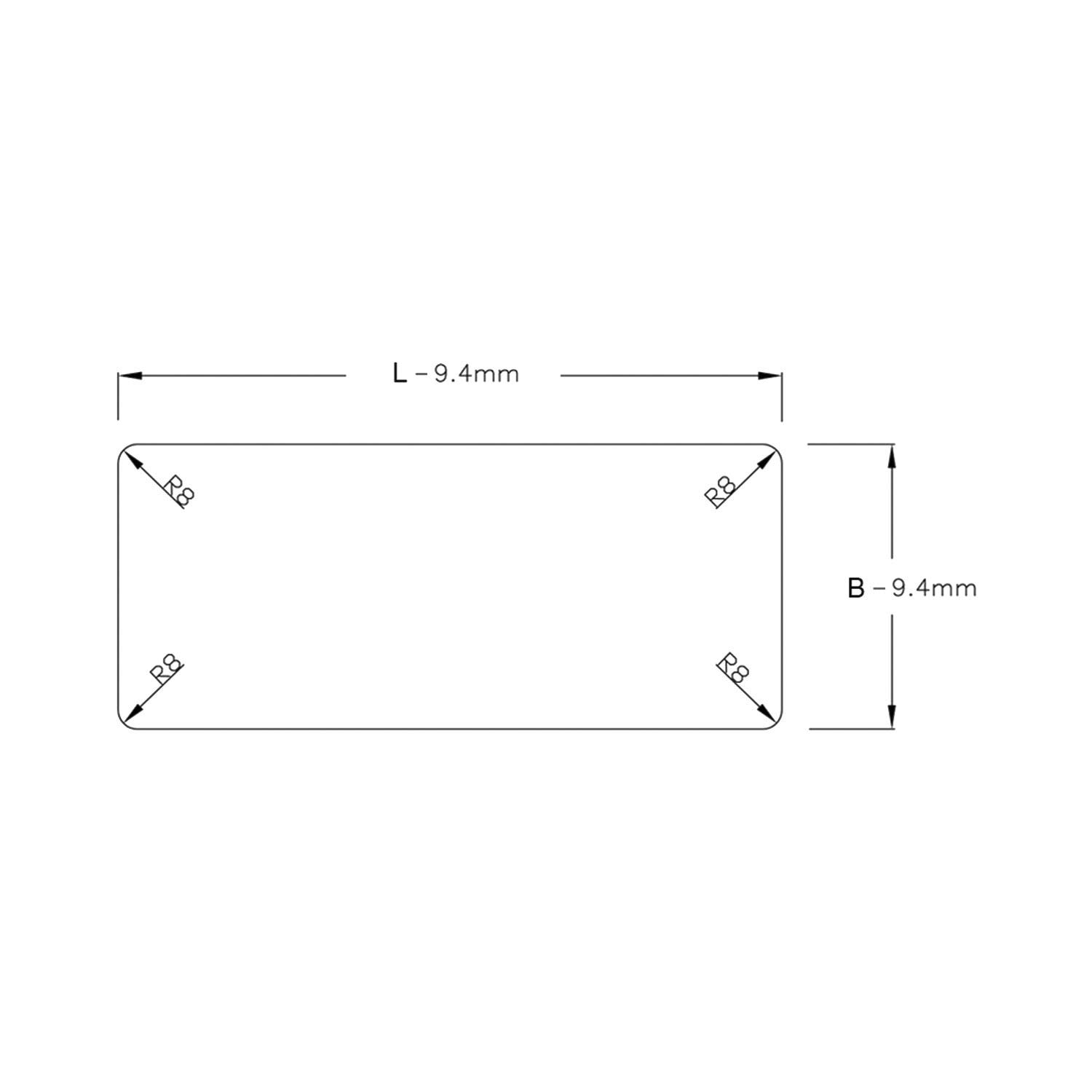 Passacavo rettangolare con spazzola antipolvere, 200 x 70 x 25 mm, alluminio anodizzato