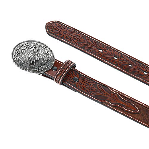 Ariat Boys' Floral Tabs Western Belt Brown 26 #TOP1