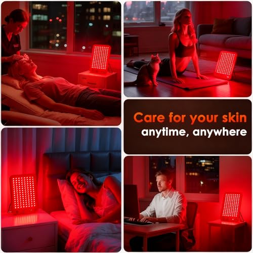 Image of Red Light Therapy for Face, Portable Infrared Red Light Panel with 660nm Red Light and 850nm Near Infrared 3 Modes, 6 Adjustable Brightness and Timer, Home and Travel Beauty Wellness (red)