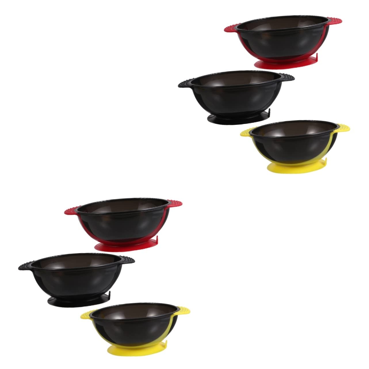 VICASKY 2sets Silicone Hair Dye Bowls Diy Hair Coloring Bowl Set Pink Dyeing for Barbershop 3pcs*2