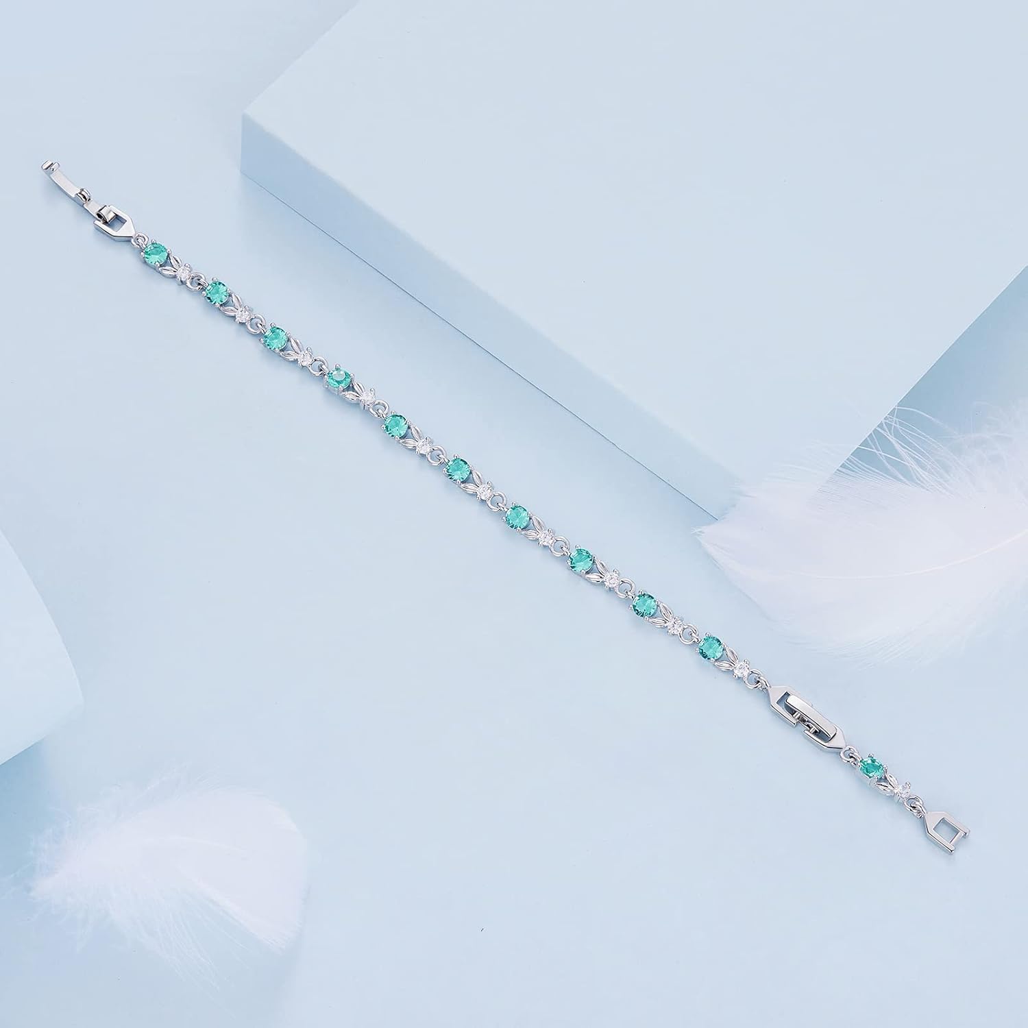 WOSTU White Gold Plated 3mm CZ Classic Tennis Wedding Bracelets for Brides Cubic Zirconia| White Gold Bracelets for Women | Size 6.5-8 Inch - Image 9