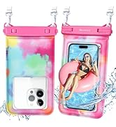 Niveaya Tie Dye Floating Waterproof Phone Pouch - 2 Pack Universal Waterproof Phone Case Up to 7"...