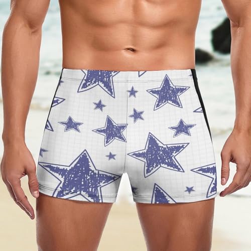 Swimming trunks pourpre étoilé homme au design boxer stretch et moderne