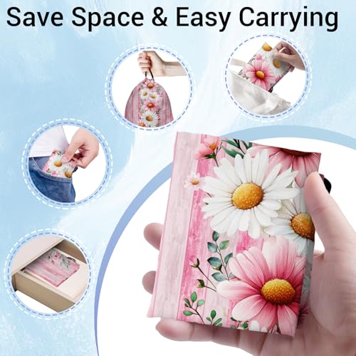 Image of Wooden Floral Gymnastics Drawstring Bags Lightweight Gymnasts Grip Bag Pink Storage Pouch