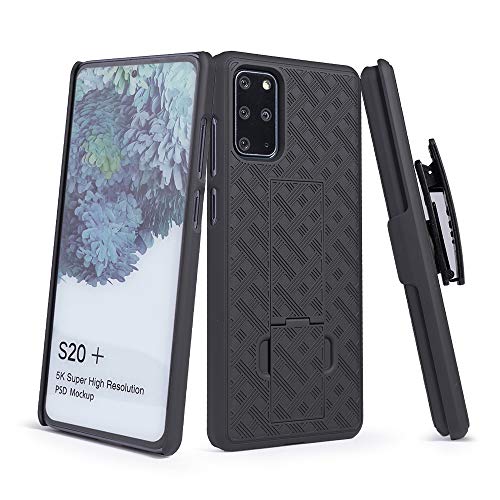 WixGear Samsung S20 Plus, Shell Holster Combo Case for Samsung S20 Plus with Kick-Stand and Belt Clip (Not for Samsung S20)