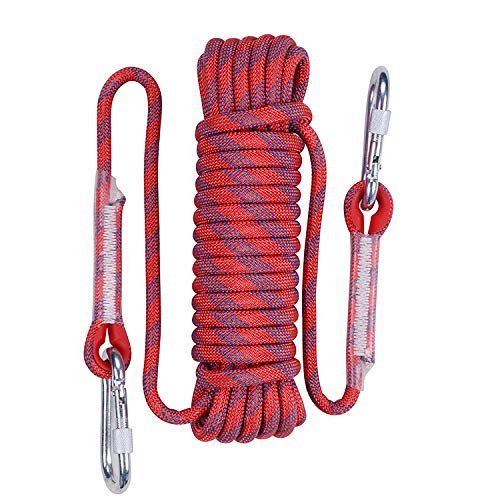 NorthPada 10 mm 20 Meter Nylon Statisches Felskletterseil Erkunden Sie ein H?hlenseil Rappeln Seil Rettungsseil Boot Seil Anker Dock Linien Baum Zugseil Hebeb?hne Rigging Line Rot