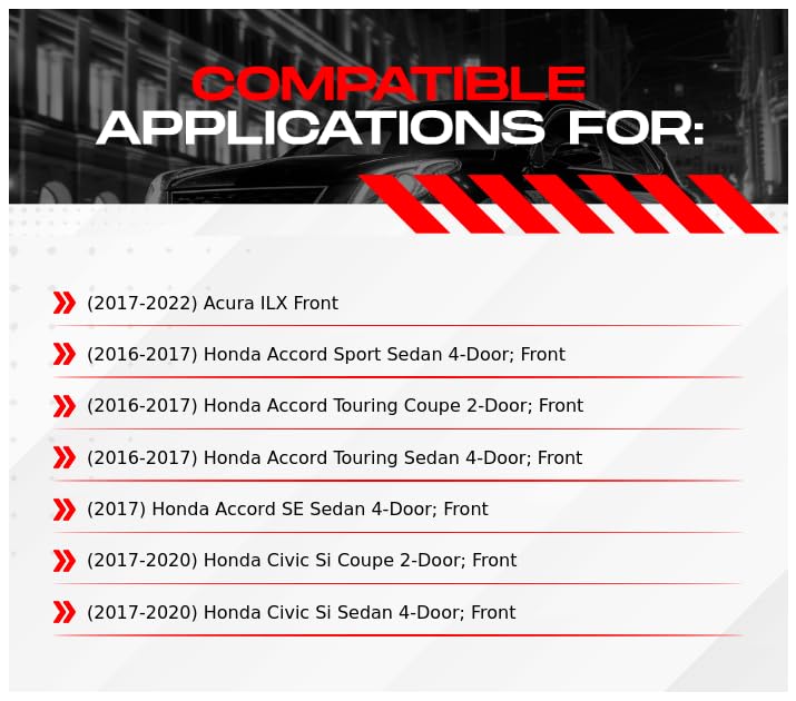 R1 Concepts Front Brakes and Rotors| Hardware Included| Front Ceramic Brake Pads and Rotors Kit| Fits 2017-2022 Acura ILX; 2016-2017 Honda Accord; 2017-2020 Honda Civic - Image 3