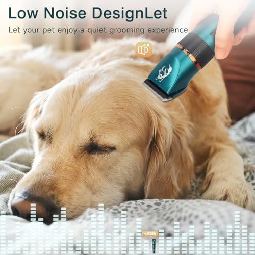 OWill Schermaschine Hund für Dickes Haar, Schermaschine Katze für Haar und Pfote 2 in 1, Hunde Haarschneidemaschine mit Smart Digital Display für Haustier Katze Hund Trimmer