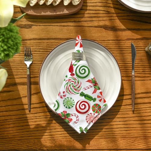 Servilletas de Tela Navideñas Horaldaily 18 x 18 Pulgadas Pack 4 miniatura 4