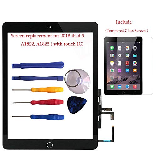 bosstouch Touch Screen Digitizer for iPad 5th Generation 9.7" A1822, A1823, Front Glass