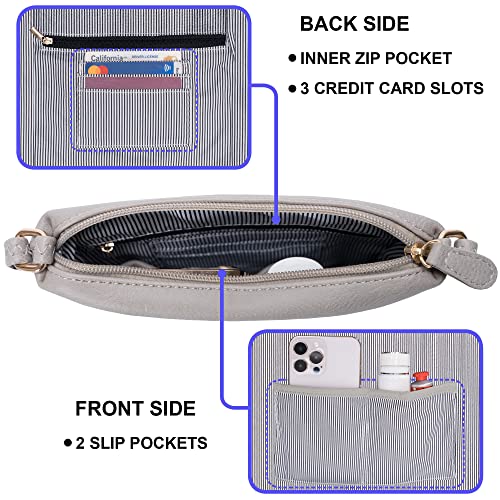 Image of Solene Small Multi Zipper Pocket Crossbody Bag with Adjustable Strap, Lightweight Travel Purse, Daily Small Messenger Pouch