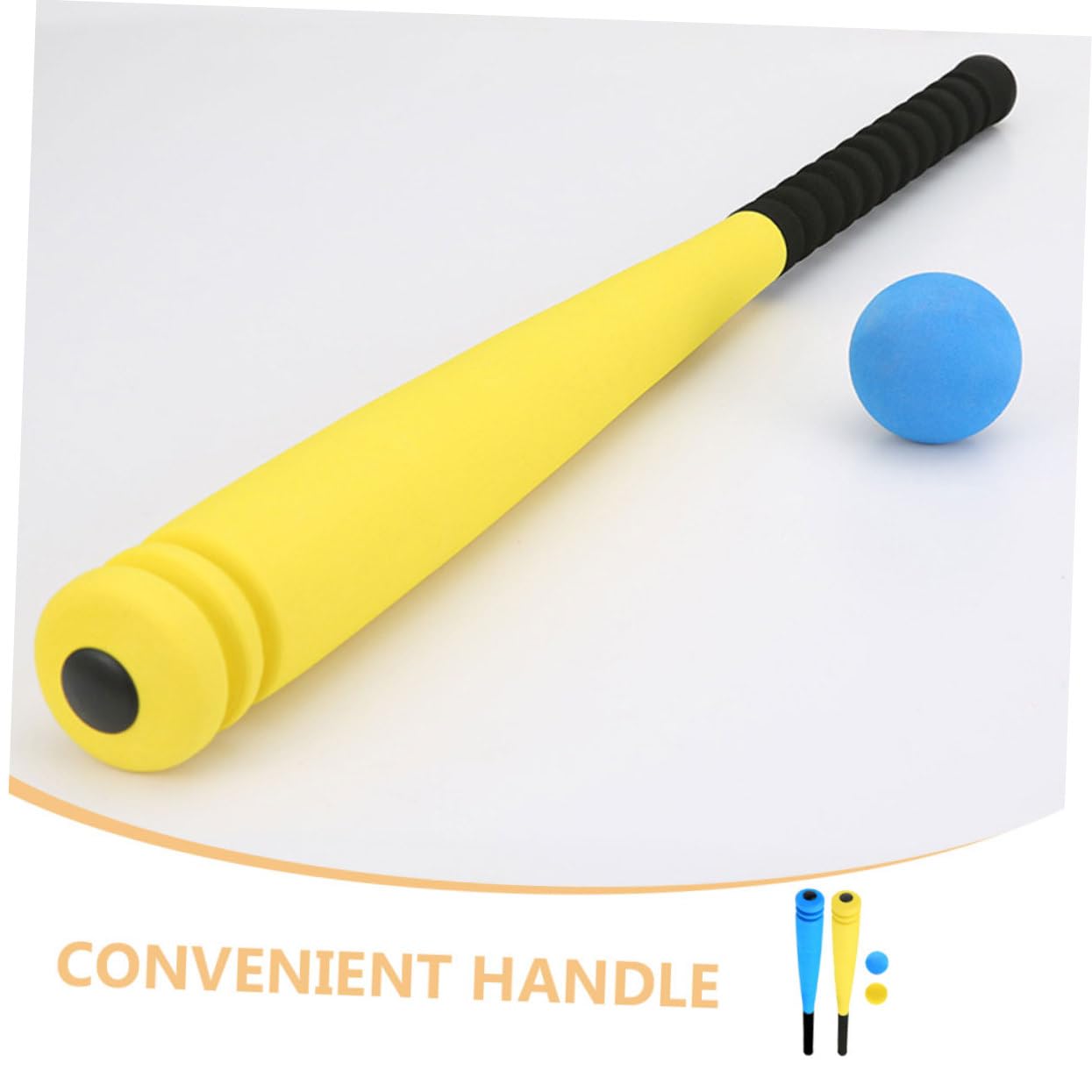 Bate De Béisbol para Niños 2 Juegos De Bate y Pelota De Espuma 54 Cm Diseño Ranurado Juguete Deportivo Seguro Adecuado para Exteriores Entrenamiento De Béisbol
