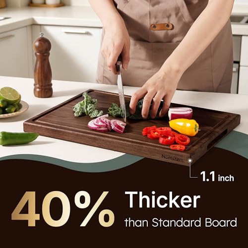Tabla de cortar rectangular de nogal americano natural 17 pulgadas miniatura 5