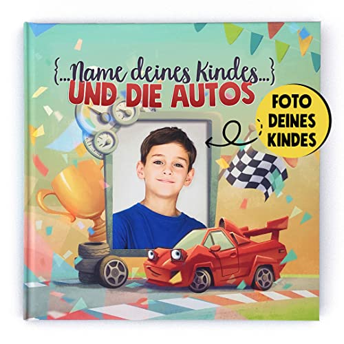 Personalisiertes Kinderbuch über ein Autorennen mit Photos und...