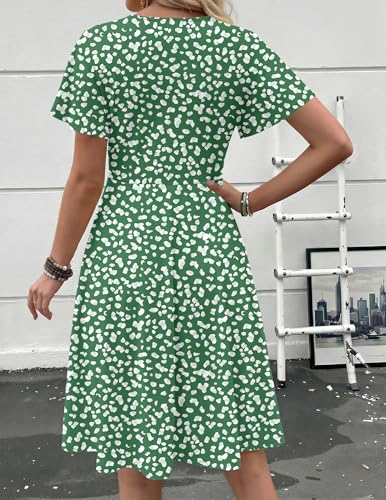Image of Zeagoo Womens Summer Dress Casual Swing Sundresses Floral Ruffle Short Sleeve Wedding Guest Dress Beach Mini Dress 2026