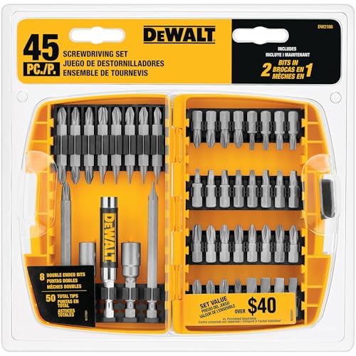 45-Pc DEWALT Screwdriver Bit Set w/ Tough Case - image 8