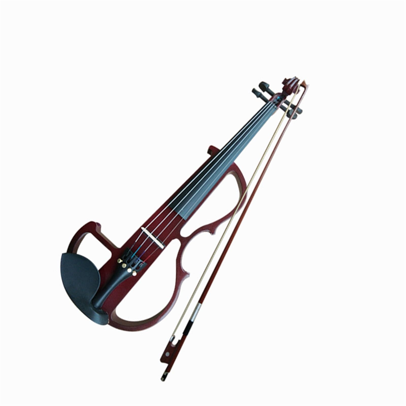 Violine Handgefertigte Elektronische Geige. Elektroakustisches Geigeninstrument Spielen(Wine red)