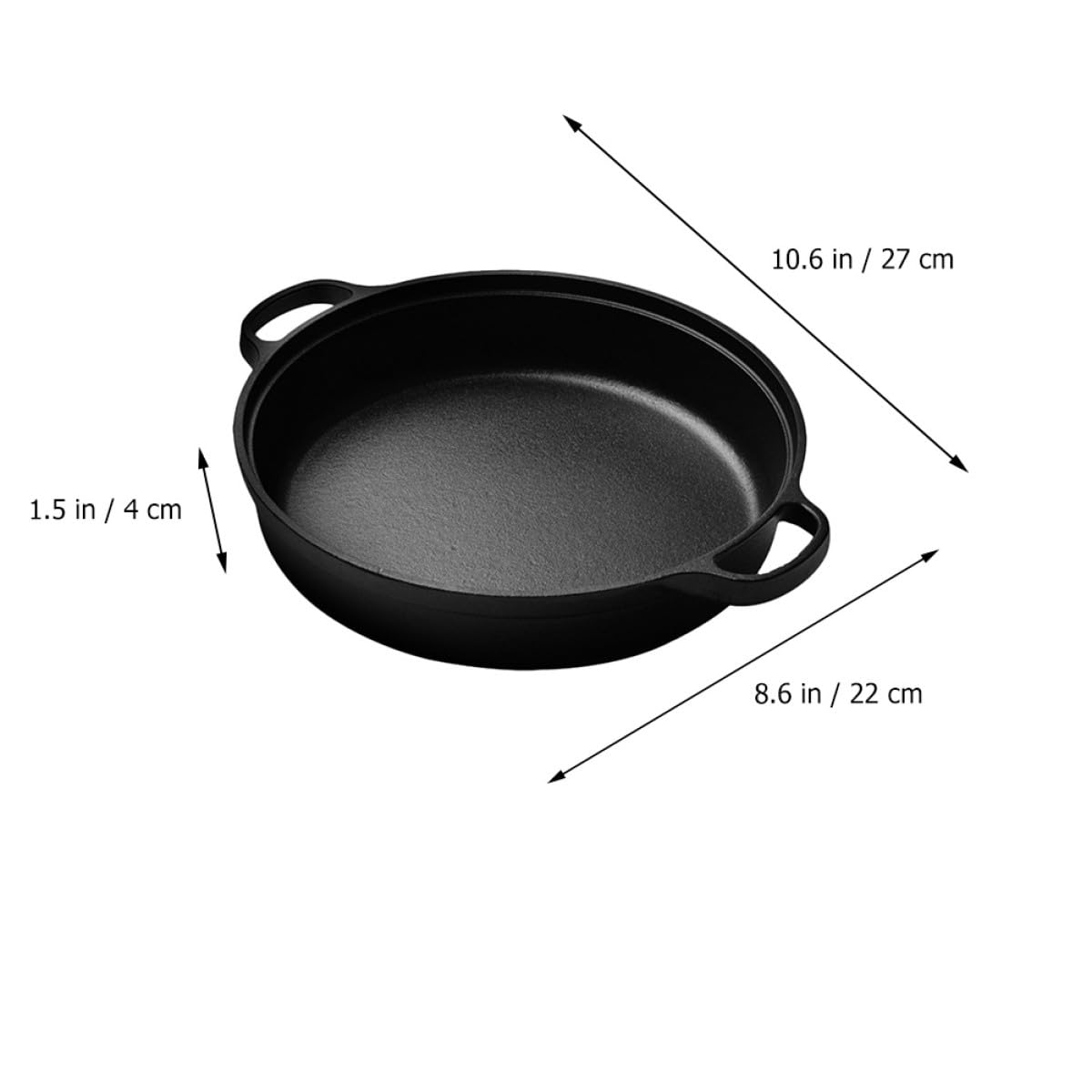 SHINEOFI Olla Caliente de Hierro Fundido sin Revestimiento Asas Ergonómicas y Protección contra Quemaduras para Uso Doméstico Aire Libre