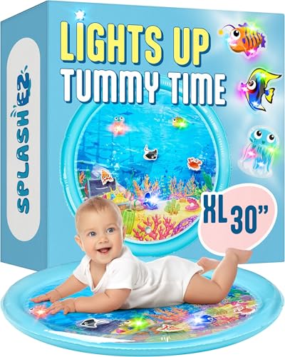 SplashEZ Lights Up Tummy Time Water Mat for Babies, 30