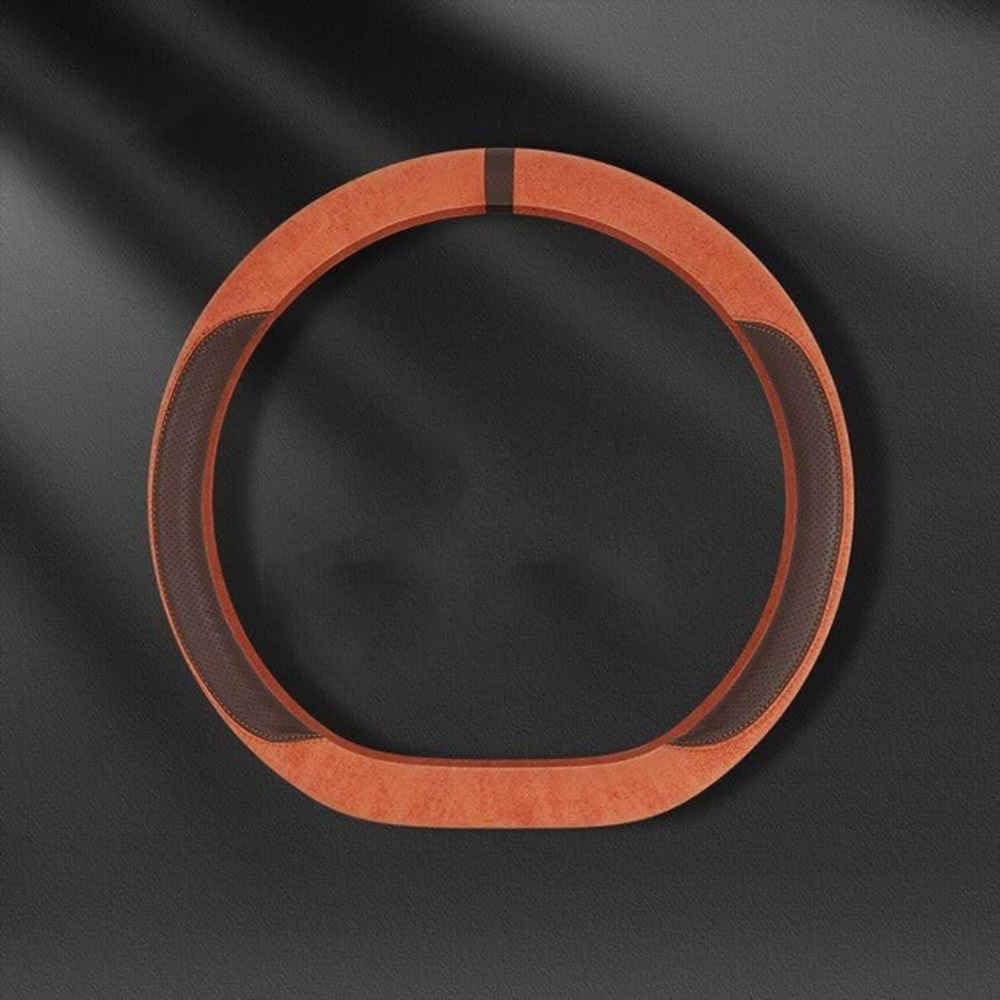 GCSERHUI Sporty Steering Wheel Cover for Opel Astra Crossland Grandland Insignia Mokka Combo, Premium Non-Slip Design, Breathable Interior Decor Protector,D-Orange