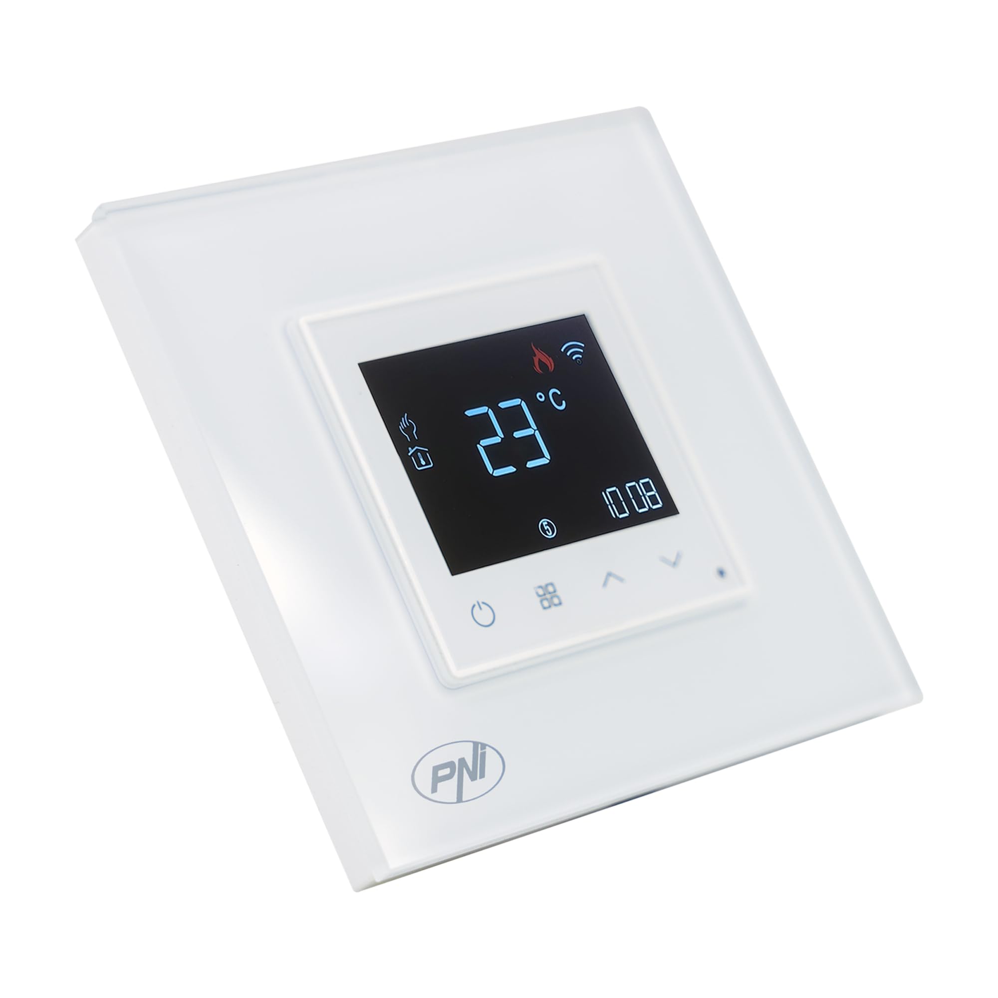 Inteligentny termostat PNI CT26W WiFi elektryczne ogrzewanie podłogowe lub grupa pompująca, czujnik podłogowy w zestawie, montaż wpuszczany, sterowanie z aplikacji Tuya Smart, codzienne programowanie,