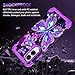 Miqala for Galaxy S25 Edge Case,Glow in The Dark Three Layer Heavy Duty Shockproof Full Body Hard Plastic Bumper+Soft Silicone Protective Case for Samsung Galaxy S25 Edge,Dark Butterfly