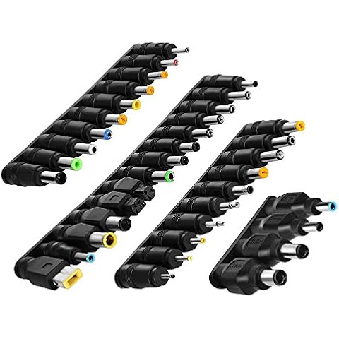 aceyoon DC Barrel Jack Adapter 5.5 x 2.1 mm 38 PCS DC Tip Set Power Socket Universal DC Connector 5.5mm 2.1mm compatible for Dell Toshiba Lenovo Thinkpad Asus Acer Power Supply Plug Cover