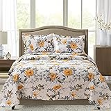 Quilt Set King Size Floral Bedspread Coverlet King Quilts Set Bedding Spring Home Floral Quilt...