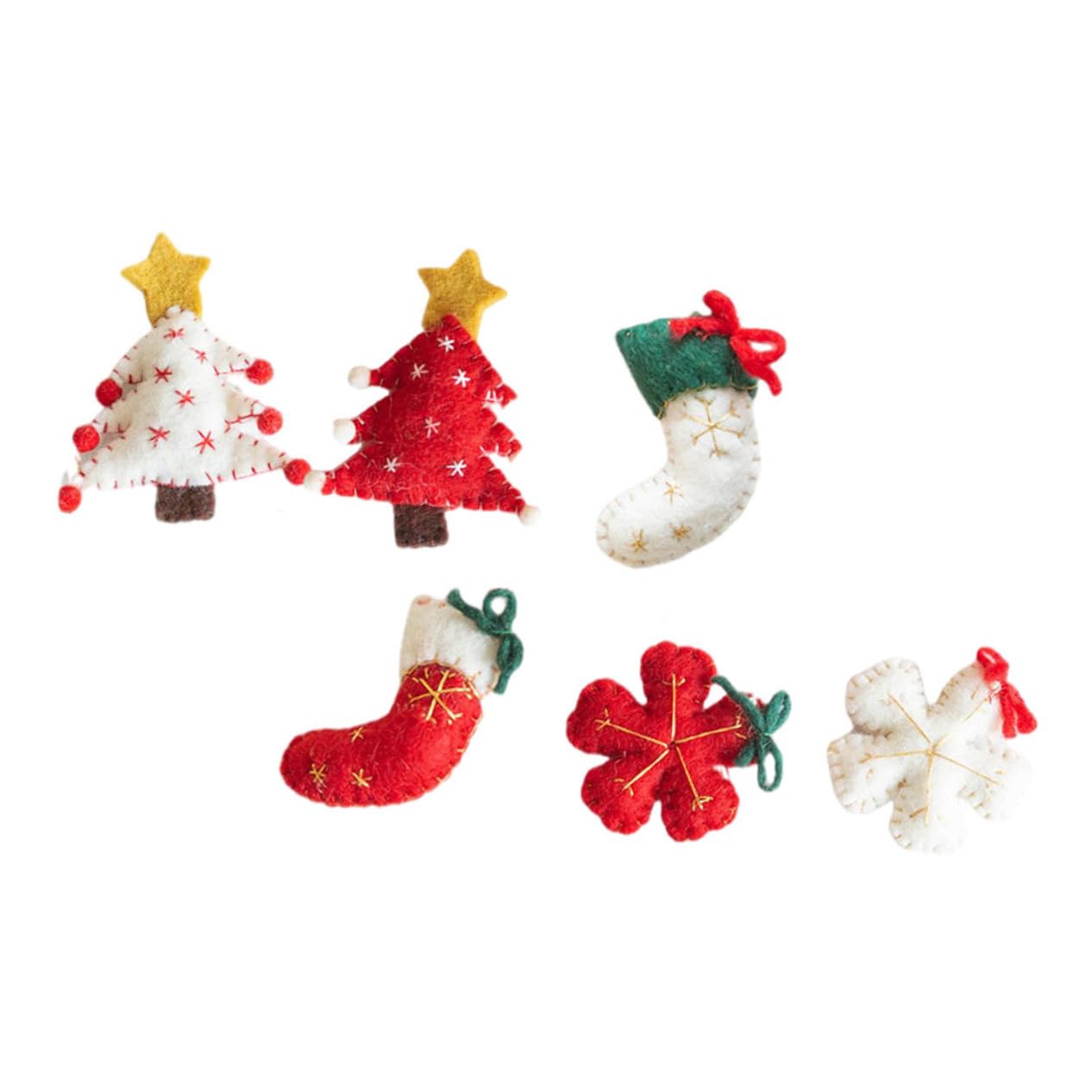 PRETYZOOM 2 Set Di Mini Pendenti in Feltro Di Lana A Forma Di Albero Di Natale Da Appendere Per Decorazioni Per Feste 6 Pezzi * 2
